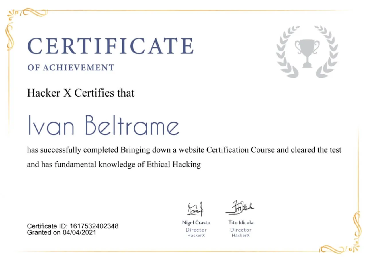 Certificato Bring down a website