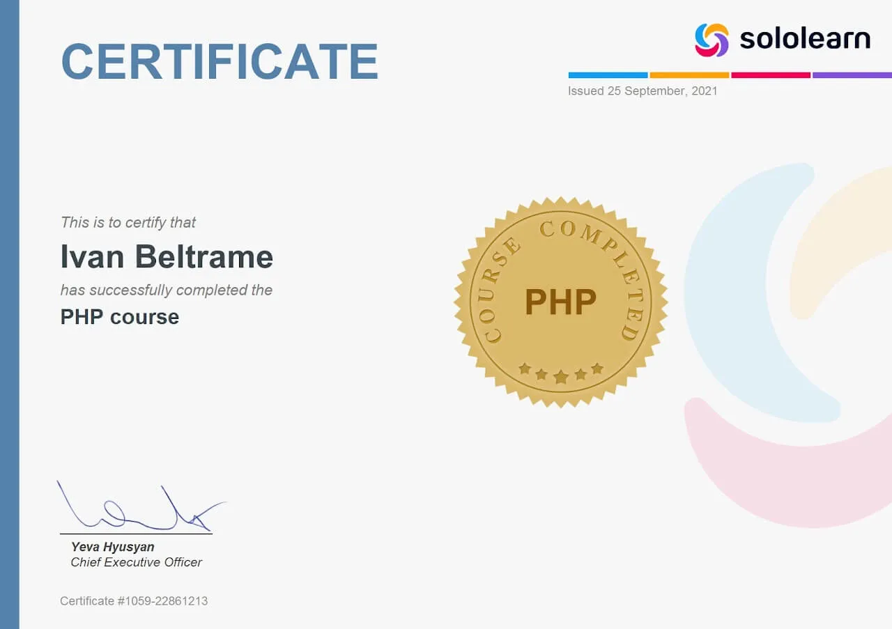 Certificato PHP
